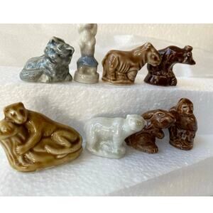 Vintage Wade England Whimsies Red Rose Tea Figurines Mixed LOT of 8